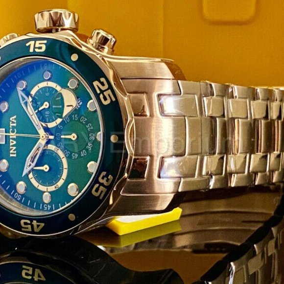 NEW Invicta 0075 Pro Diver SCUBA CLASSIC 48MM Green Dial Chronograph Watch - Picture 2 of 10